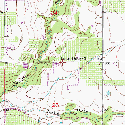 Topographic Map of Lake Dale Church, FL