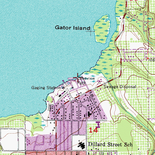 Topographic Map of Lakeview Park, FL