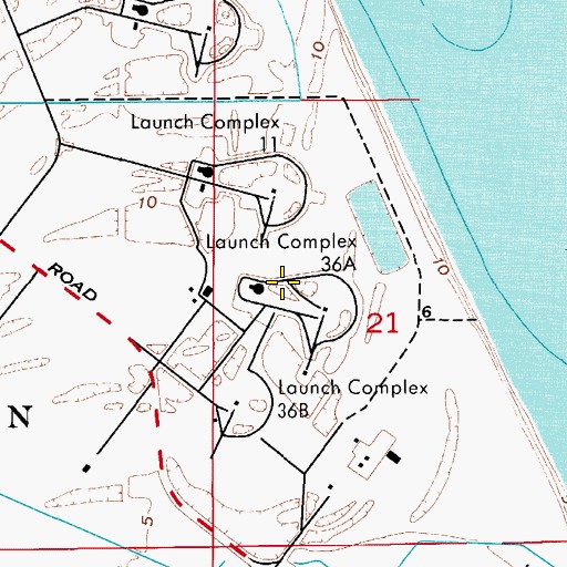Topographic Map of Launch Complex 36A, FL