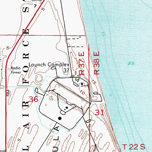 Topographic Map of Launch Complex 37, FL