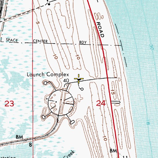 Topographic Map of Launch Complex 40, FL