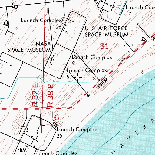 Topographic Map of Launch Complex 5, FL