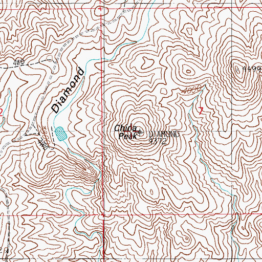 Topographic Map of China Peak, AZ