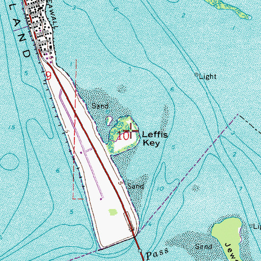 Topographic Map of Leffis Key, FL
