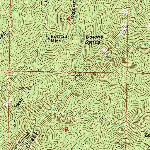 Topographic Map of Dosoris Canyon, AZ