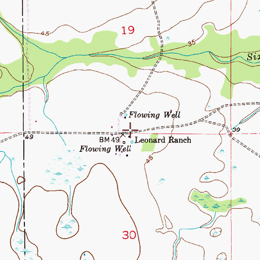 Topographic Map of Leonard Ranch, FL