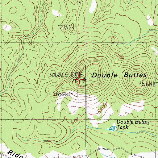 Topographic Map of Double Buttes, AZ
