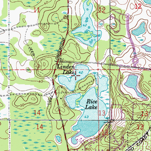 Topographic Map of Linden Lake, FL