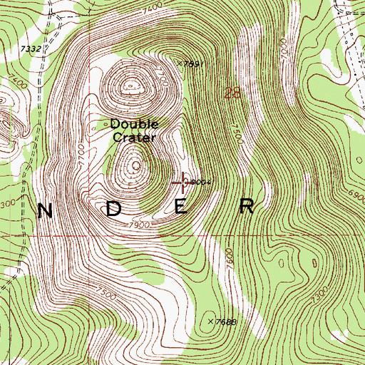 Topographic Map of Double Crater, AZ