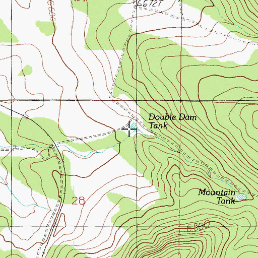 Topographic Map of Double Dam Tank, AZ