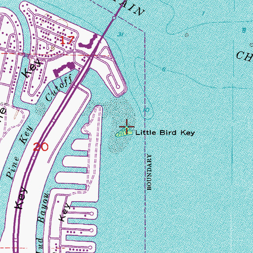 Topographic Map of Little Bird Key, FL