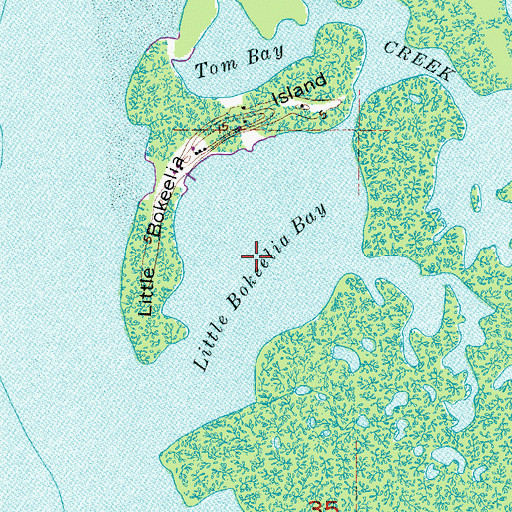 Topographic Map of Little Bokeelia Bay, FL
