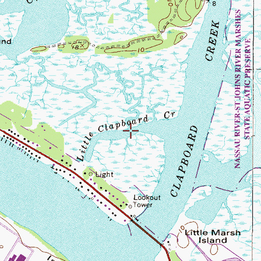Topographic Map of Little Clapboard Creek, FL