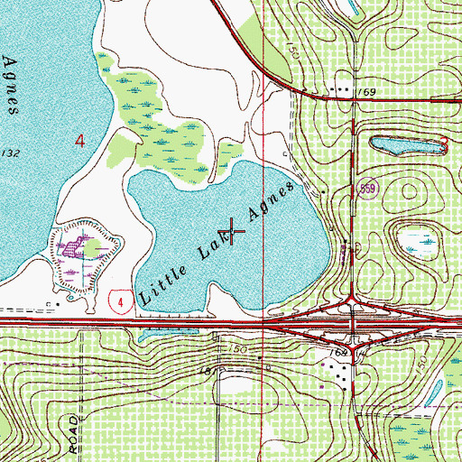 Topographic Map of Little Lake Agnes, FL