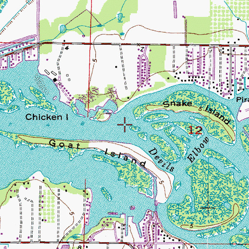 Topographic Map of Little Manatee River, FL