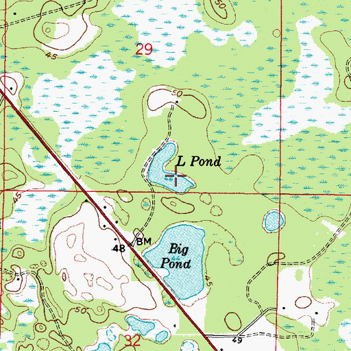 Topographic Map of Little Pond, FL