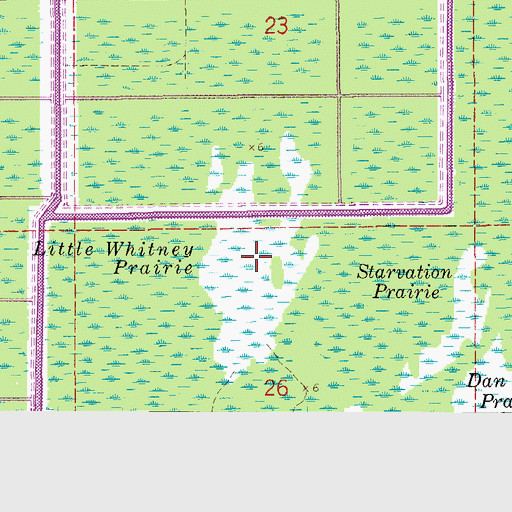 Topographic Map of Little Whitney Prairie, FL
