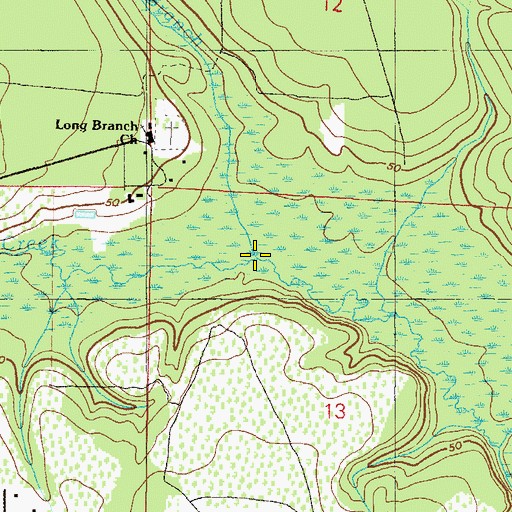 Topographic Map of Long Branch, FL