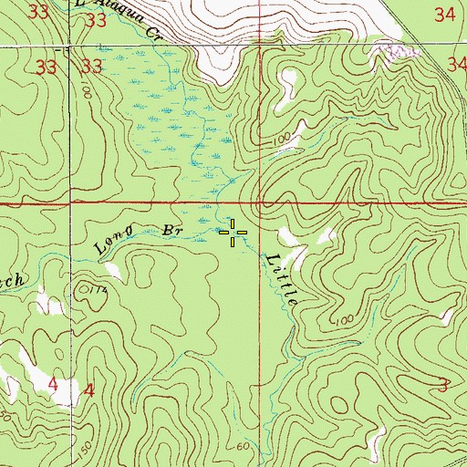 Topographic Map of Long Branch, FL