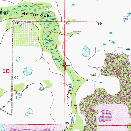 Topographic Map of Long Flat Creek, FL