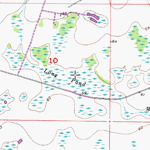 Topographic Map of Long Pond, FL