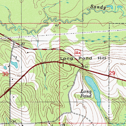 Topographic Map of Long Pond Hill, FL