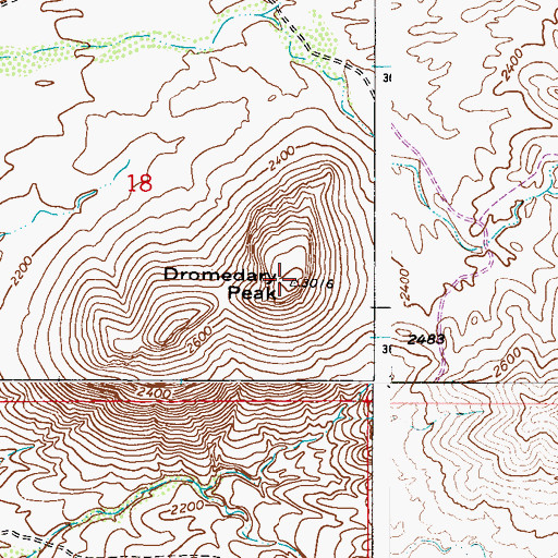 Topographic Map of Dromedary Peak, AZ