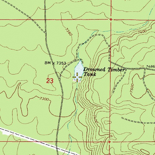 Topographic Map of Drowned Timber Tank, AZ