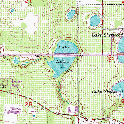 Topographic Map of Lake Lotta, FL