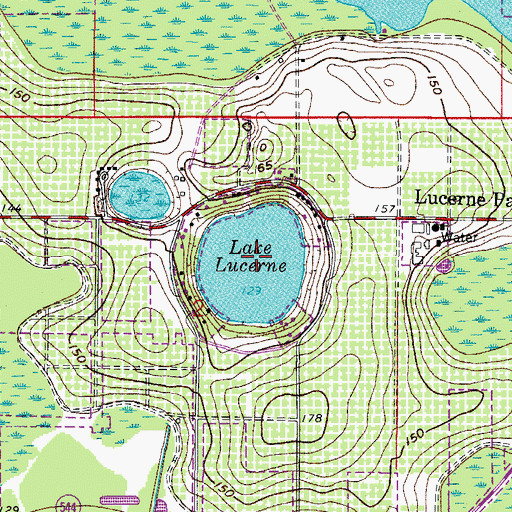 Topographic Map of Lake Lucerne, FL