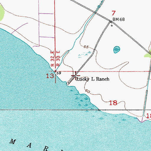 Topographic Map of Lucky L Ranch, FL
