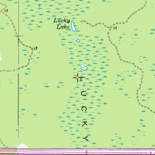 Topographic Map of Lucky Lake, FL