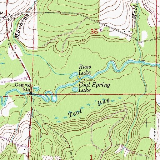 Topographic Map of Machine Branch, FL