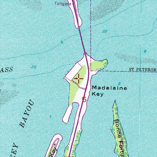 Topographic Map of Madelaine Key, FL