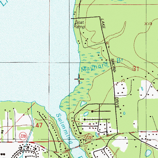 Topographic Map of Mainard Branch, FL