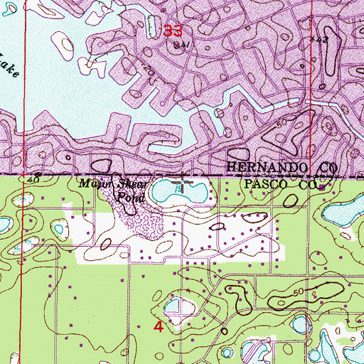 Topographic Map of Major Shear Pond, FL