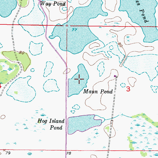 Topographic Map of Mann Pond, FL