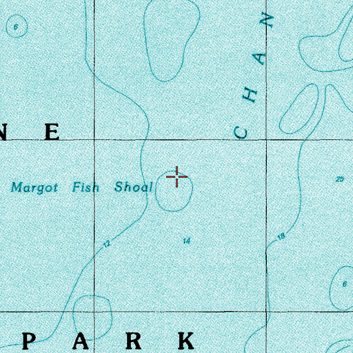 Topographic Map of Margot Fish Shoal, FL