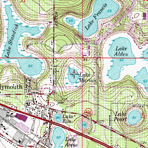 Topographic Map of Lake Marion, FL