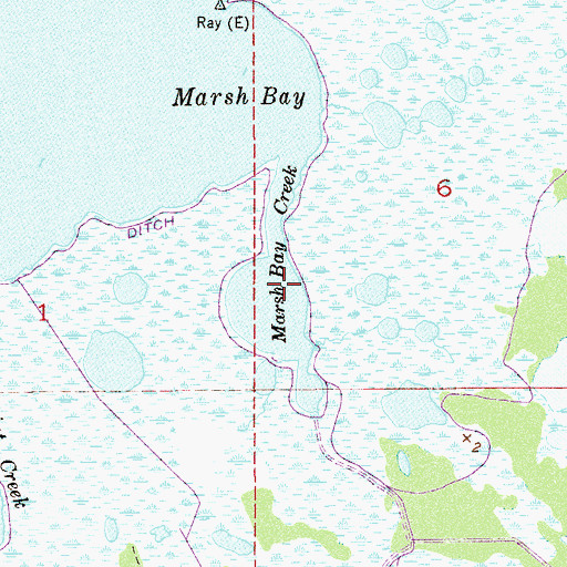 Topographic Map of Marsh Bay Creek, FL