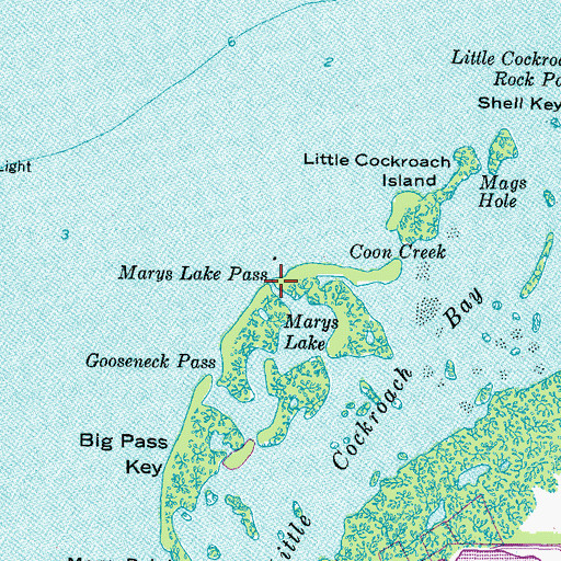 Topographic Map of Marys Lake Pass, FL