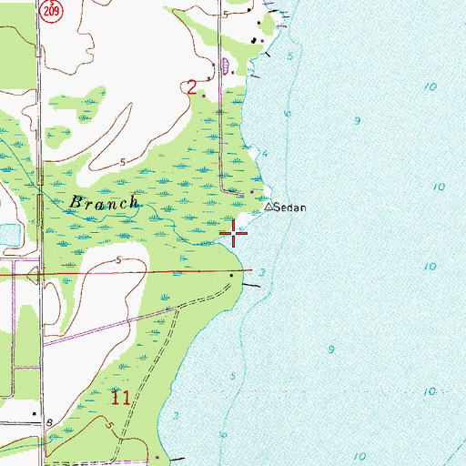 Topographic Map of Mason Branch, FL
