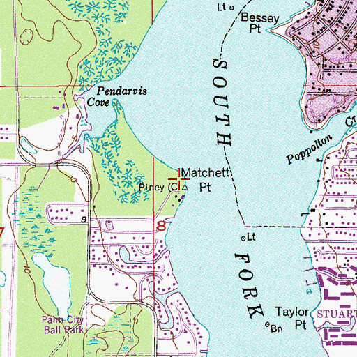 Topographic Map of Matchett Point, FL