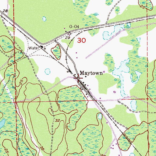 Topographic Map of Maytown, FL
