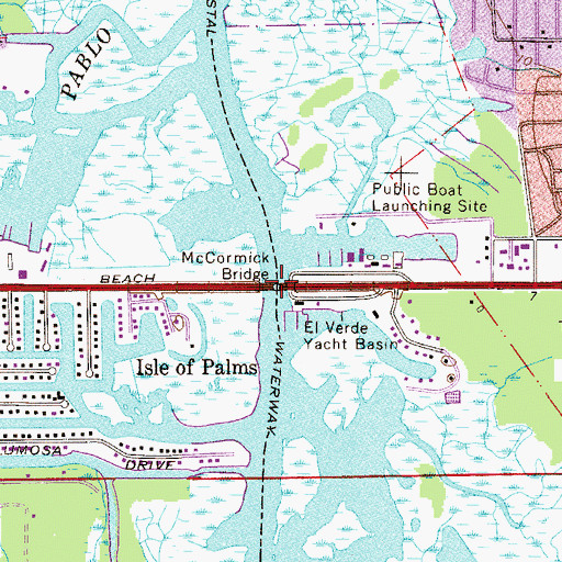 Topographic Map of McCormick Bridge, FL