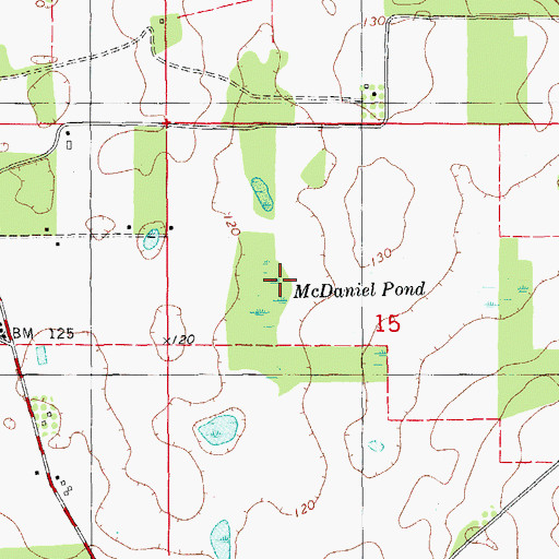Topographic Map of McDaniel Pond, FL
