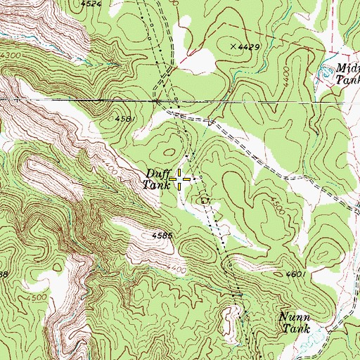 Topographic Map of Duff Tank, AZ