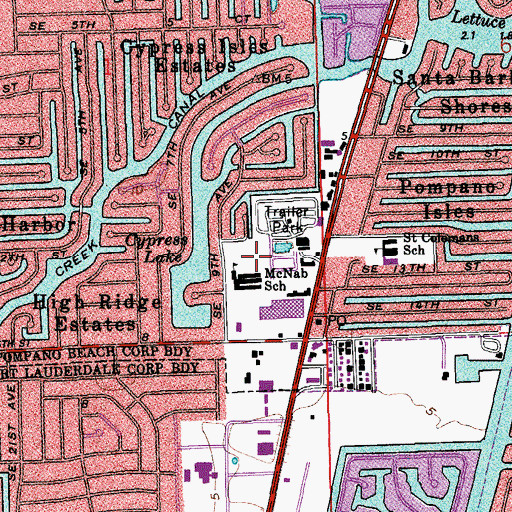 Topographic Map of McNab Elementary School, FL
