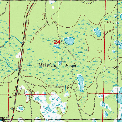 Topographic Map of Melvina Pond, FL