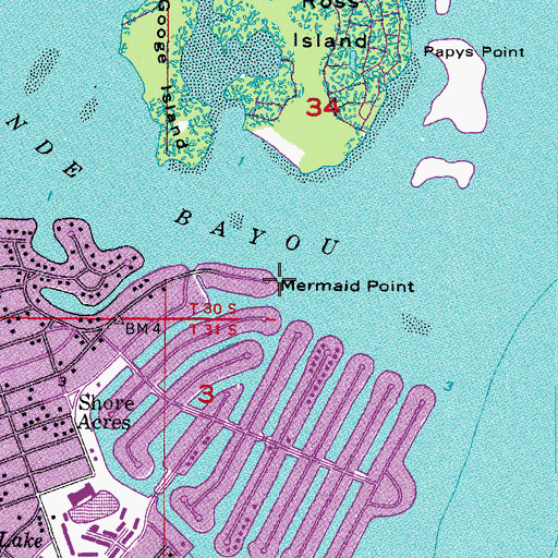 Topographic Map of Mermaid Point, FL